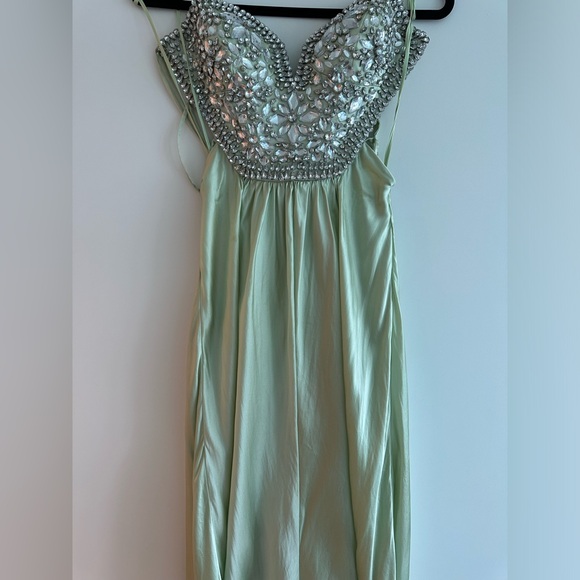 Mignon Crystal Mint Green Prom Dress - Picture 10 of 15